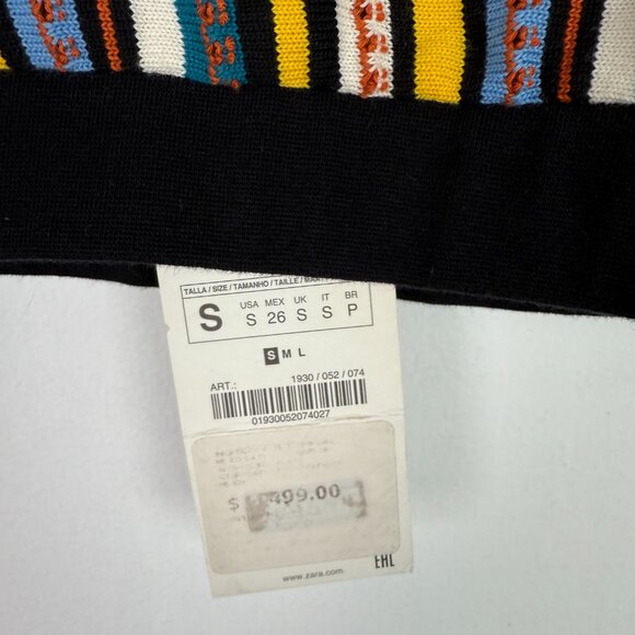 NWT Zara Striped Jacquard Cropped Tank Top Shorts Set Size Small S NEW - Picture 14 of 16